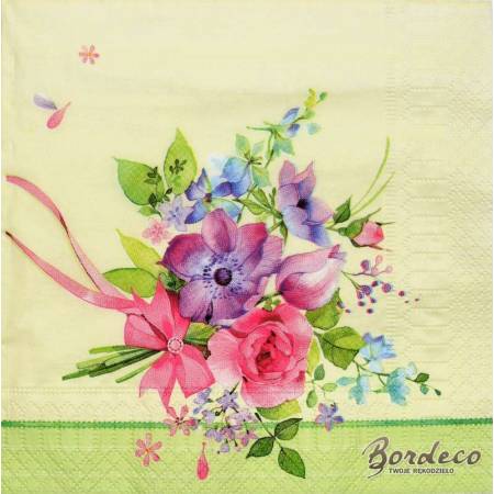 Serwetka decoupage seria AHA różowy bukiecik 33x33cm